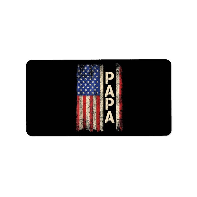 Pappa Amerikanska Flagga Fars dag För manar Adressetikett (Framsidan)