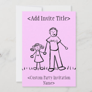 "Pappa and Me" Little Girl-inbjudan eller Inbjudni Inbjudningar