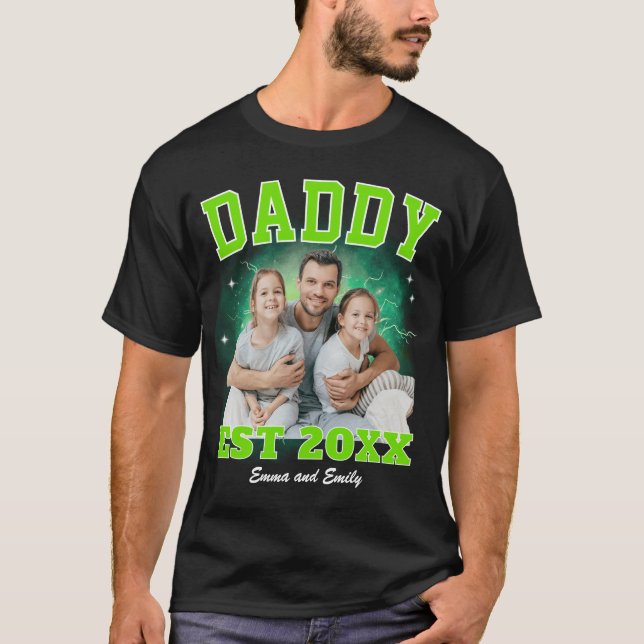 Pappa Anpassad Foto Bootleg Rap Fars Dag T Shirt (Framsida)
