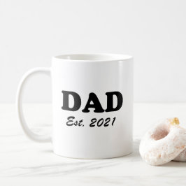 Pappa anpassat etablerat datum svart vitt modernt kaffemugg
