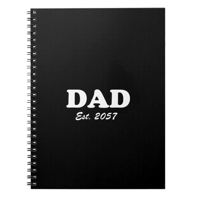 Pappa Anpassningsbar Est date modern typography bl Anteckningsbok (Framsidan)