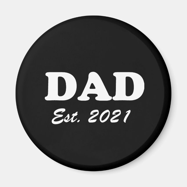 Pappa Anpassningsbar Fastställd svart- och vitakti Magnet (Framsidan)