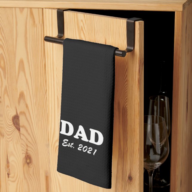 Pappa Anpassningsbar Fastställd svartvit modern Kökshandduk (Thirds Fold)
