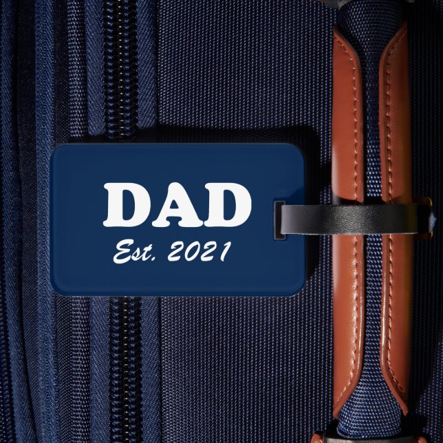 Pappa Anpassningsbar Fastställt datum för marinblå Bagagebricka (Baksida Insitu 2)