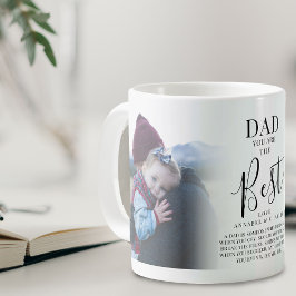 Pappa är bäst Fotos namn & Citat Skylt Kaffemugg