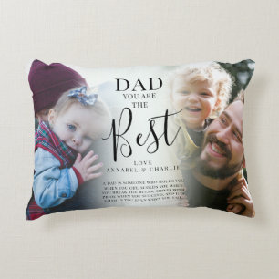 "PAPPA" är du den bästa fotoplaketten Namn och cit Prydnadskudde