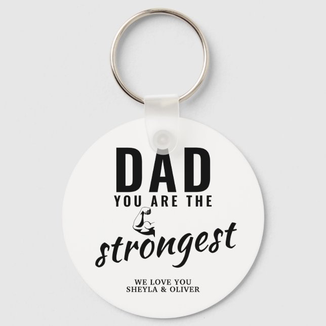 Pappa är du den starkaste Far-dagen Nyckelring (Framsida)