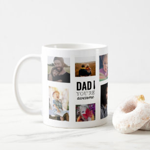Pappa är du fantastisk Multi-Photo Collage anpassn Kaffemugg