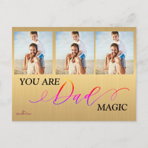 Pappa är du Magic Fars dag Photo wood Vykort