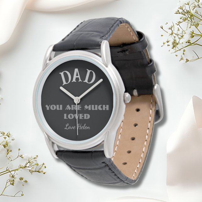 Pappa är du mycket älskad i klassisk läderremsport armbandsur (Dad You Are Much Loved -Classic Leather Strap Sports Watch.)