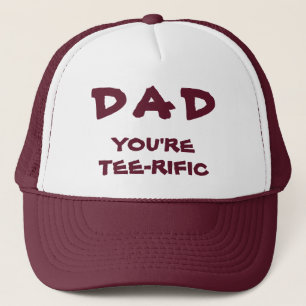 Pappa är du "Tee Rific Golf Pun Maroon and White" Keps