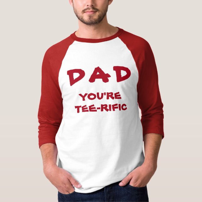 Pappa är du "Tee Rific Golf Pun Red and White" T Shirt (Framsida)
