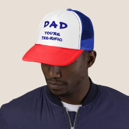Pappa är du "Tee Rific Golf Pun Red White and Blue Keps