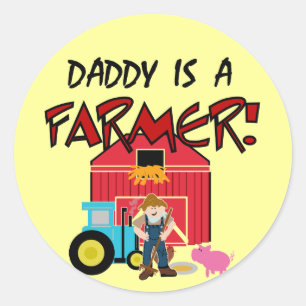 Pappa är en Farmer Tshirts och presenter Runt Klistermärke