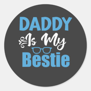Pappa är min Bestie, bästa Fars dag-gåva Runt Klistermärke