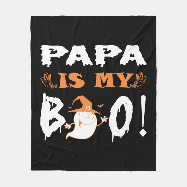 Pappa är min boo Happy halloween Fleecefilt (Framsidan)
