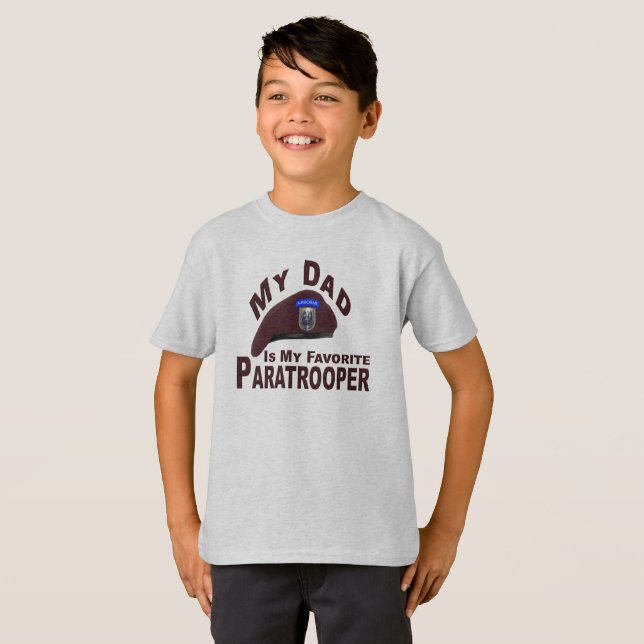 Pappa är min favoritfallskärmsjägare i 82nd Airbor T Shirt (Hel framsida)