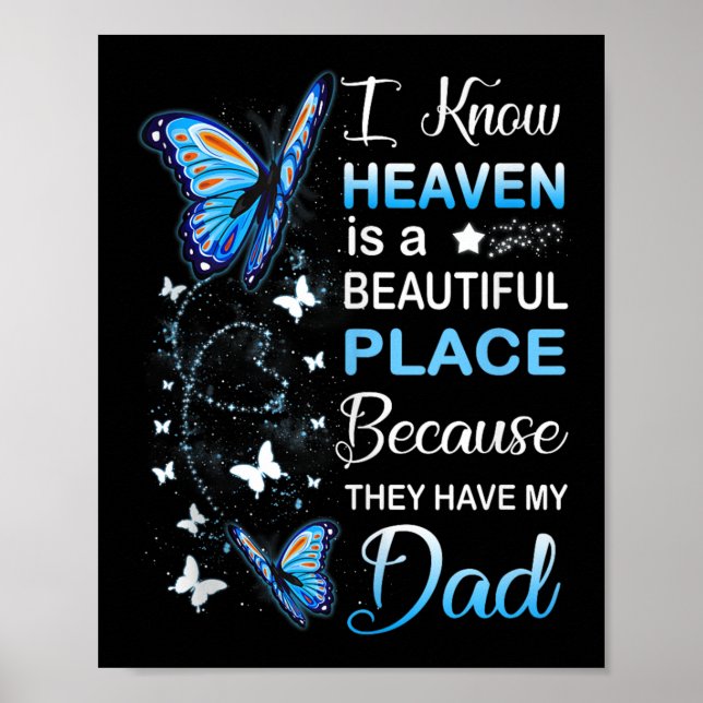 Pappa är min gardiska ängel på heaven Memorial Day Poster (Framsidan)