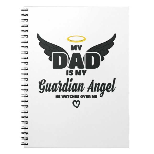 Pappa är min guardiska ängel vaknar över mig i min anteckningsbok (Framsidan)