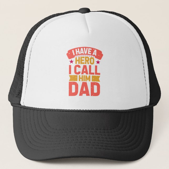 Pappa är min Hero Birthday eller Fars dag Ballcap Keps (Framsida)