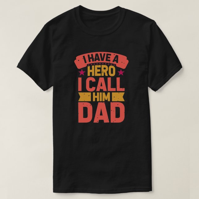 Pappa är min Hero Birthday eller Fars dag T Shirt (Design framsida)