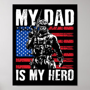 Pappa är min hjälte armépappa fars dag och 4 juli poster