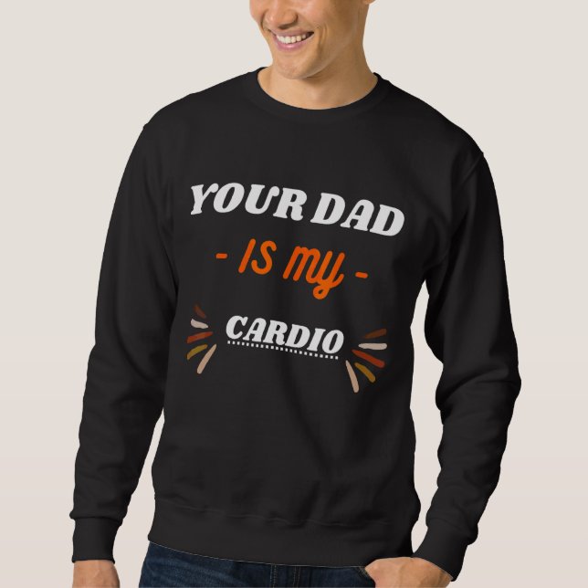 Pappa är min hjärna lång ärmad tröja (Framsida)