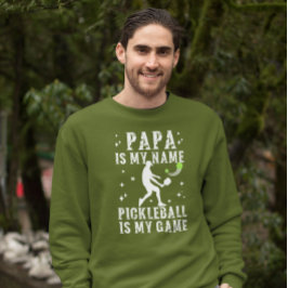 PAPPA är min namn PICKLEBALL är min spelgåva till Lång Ärmad Tröja