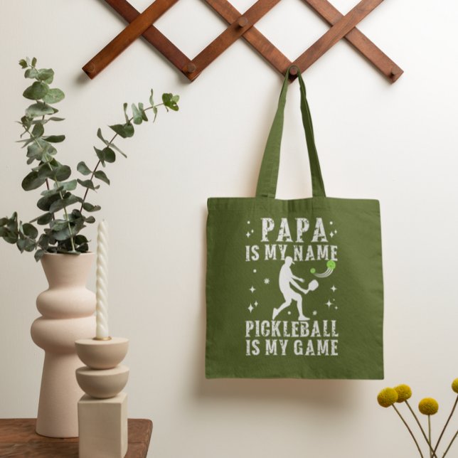 PAPPA är min namn PICKLEBALL är min spelgåva till  Tygkasse (Skapare uppladdad)