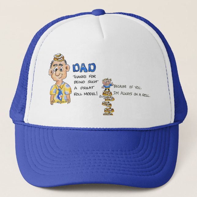 Pappa är min ROLL-modell - Funny Hat Truckerkeps (Framsida)