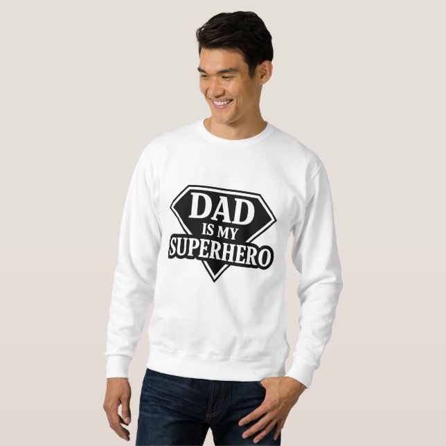 Pappa är min superhjälte lång ärmad tröja (Hel framsida)