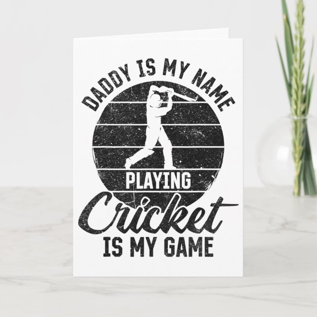 Pappa är mitt namn Att spela cricket är min lek  Kort (Framsida)