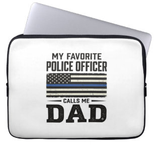 Pappa är polis vintage flagga skjorta design_1 laptop fodral