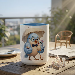 Pappa är skyddet kaffemug | Fars dag fågel  Två-Tonad Mugg