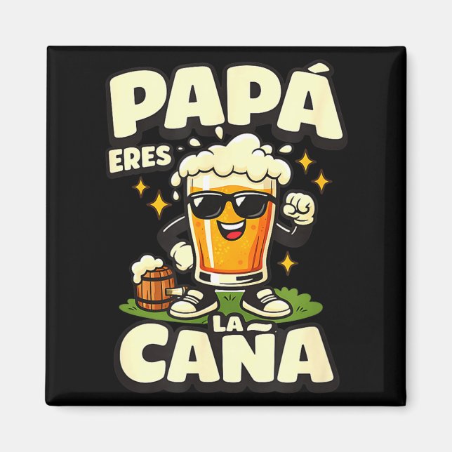 Pappa är toppen rolig spansk öl pappa fäder magnet (Framsidan)