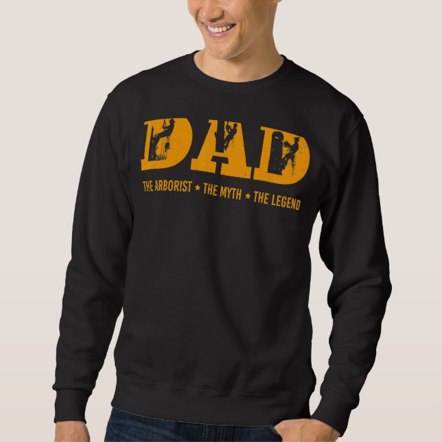 Pappa Arborist Myth Legend Fars dag Lång Ärmad Tröja (Framsida)