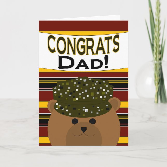 Pappa - armésoldat Gratulerar! Kort (Framsida)