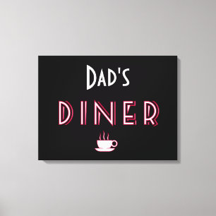 Pappa Art Deco Middag Sign Canvastryck