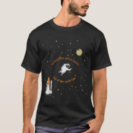 Pappa Astronaut Måne Rocket Monogram Solar System T Shirt