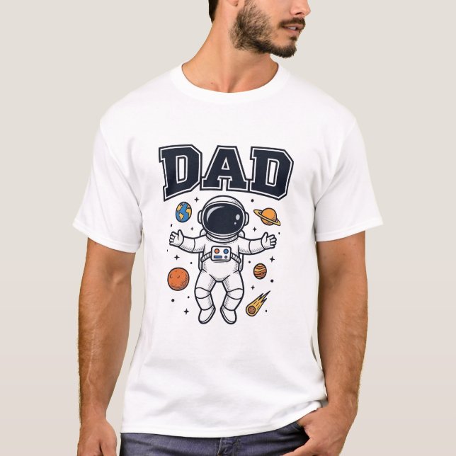 Pappa Astronaut Rymd Vektor Tröja Design_1 (Framsida)