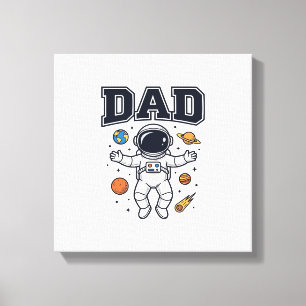 Pappa Astronaut Rymd Vektor Tröja Design_1 Canvastryck