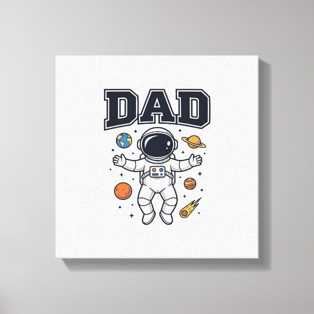 Pappa Astronaut Rymd Vektor Tröja Design_1 Canvastryck (Framsida)