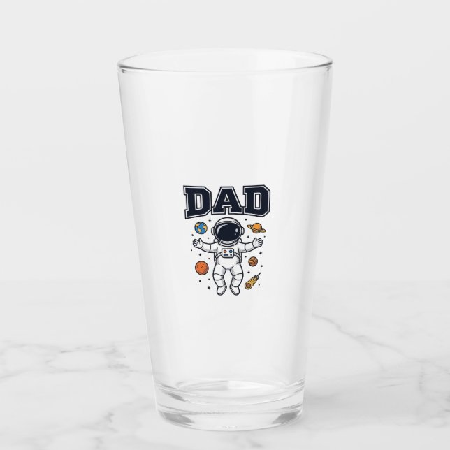 Pappa Astronaut Rymd Vektor Tröja Design_1 Glaskopp (Framsida)