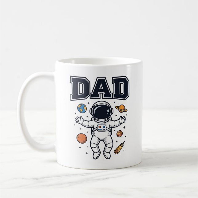 Pappa Astronaut Rymd Vektor Tröja Design_1 Kaffemugg (Vänster)
