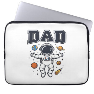 Pappa Astronaut Rymdvektor T-Shirt Design_1 Laptop Fodral