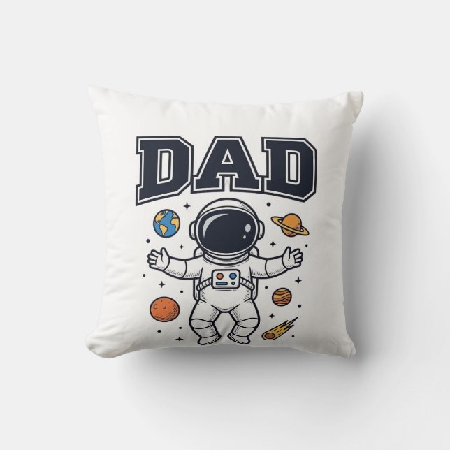 Pappa Astronaut Rymdvektor Tröja Design_1 Kudde (Framsida)