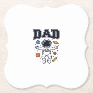 Pappa Astronaut Space Vector T-Shirt Design_1 Underlägg Papper