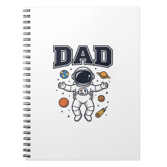 Pappa Astronaut Space Vector Tröja Design_1 Anteckningsbok (Framsidan)