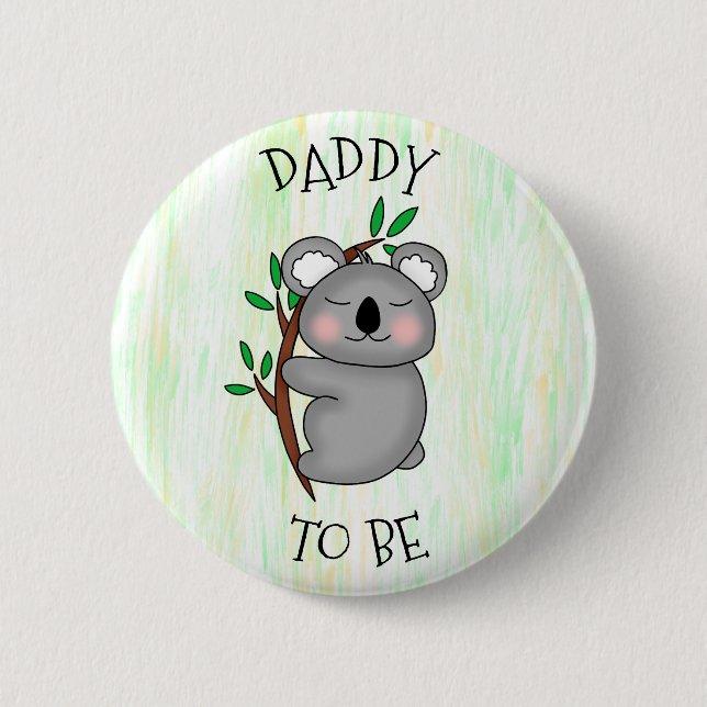 Pappa att bli | Koala themed Baby Shower Knapp (Framsida)