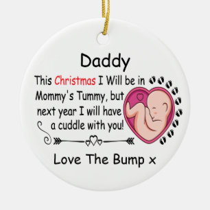 Pappa att vara från Bump Personlig Photo Julgransprydnad Keramik